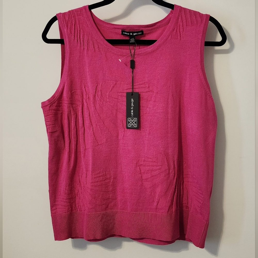 Cable & Gauge Top Large Pink
